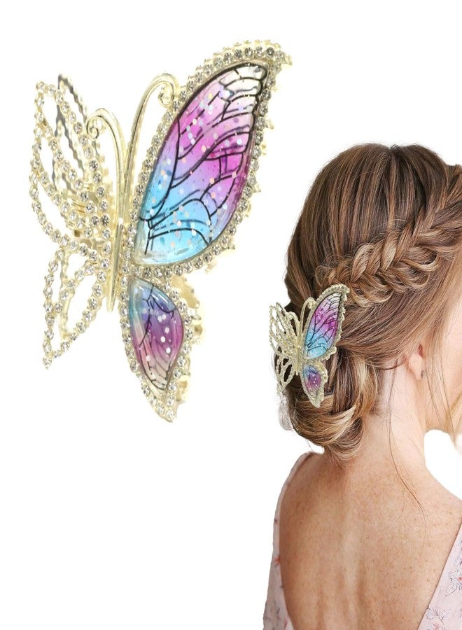 DeepSexual Butterfly Hair Clips with Metal Claw - Glitter Rhinestones Decorative Accessories, Strong Hold for Women Girls Thin Thick Hair Styling, 1Pcs - Image 1